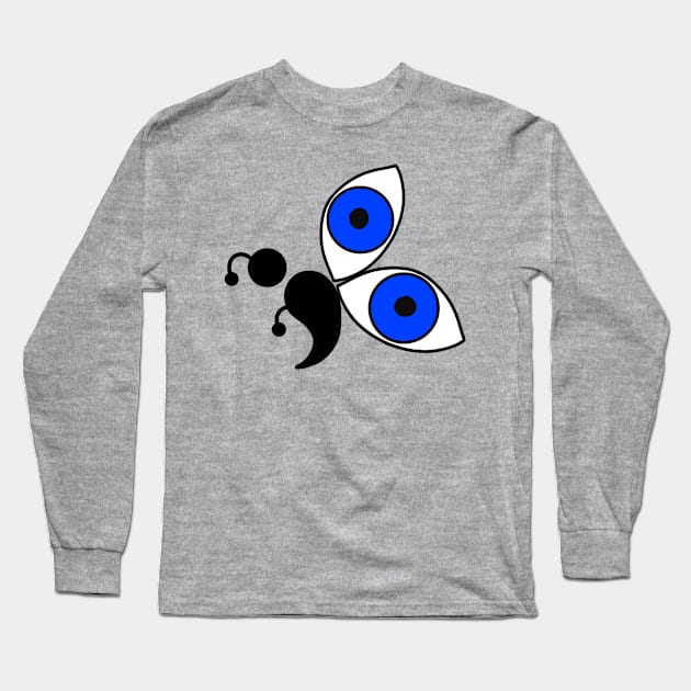 Eyes Semicolon Butterfly Long Sleeve T-Shirt by birdiestreasuretrove